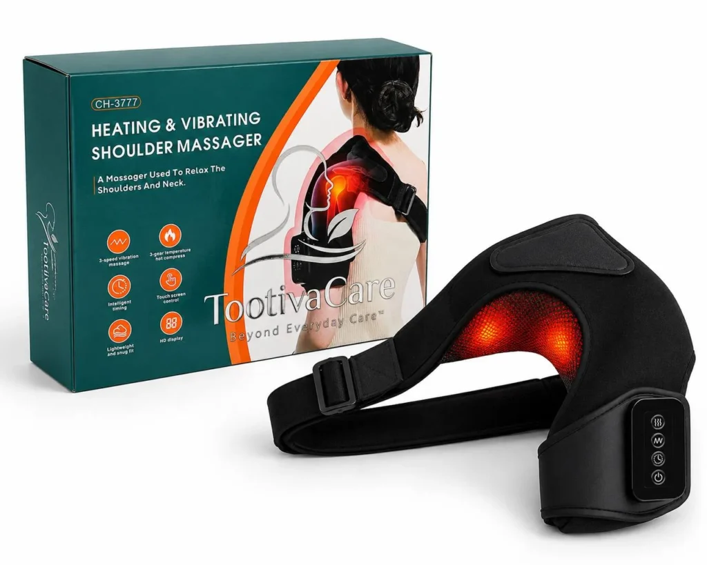 Heating Shoulder Massager with Retail Box and USB Rechargeable Heat Therapy Design